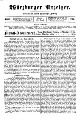 Würzburger Anzeiger (Neue Würzburger Zeitung) Montag 27. August 1855