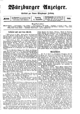Würzburger Anzeiger (Neue Würzburger Zeitung) Samstag 8. September 1855