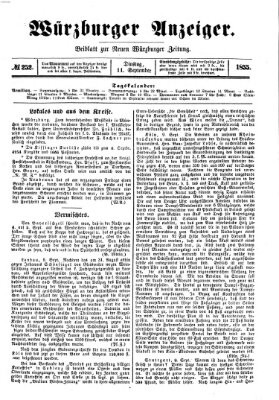 Würzburger Anzeiger (Neue Würzburger Zeitung) Dienstag 11. September 1855