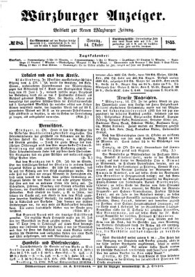 Würzburger Anzeiger (Neue Würzburger Zeitung) Sonntag 14. Oktober 1855
