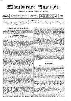 Würzburger Anzeiger (Neue Würzburger Zeitung) Mittwoch 5. Dezember 1855