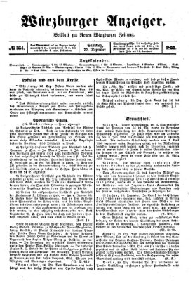Würzburger Anzeiger (Neue Würzburger Zeitung) Samstag 22. Dezember 1855