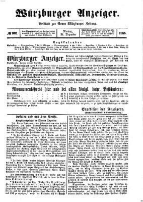 Würzburger Anzeiger (Neue Würzburger Zeitung) Montag 31. Dezember 1855