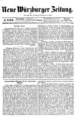 Neue Würzburger Zeitung Mittwoch 23. April 1856