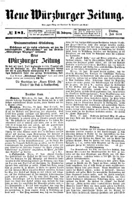 Neue Würzburger Zeitung Dienstag 1. Juli 1856