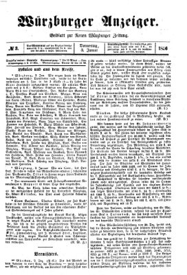Würzburger Anzeiger (Neue Würzburger Zeitung) Donnerstag 3. Januar 1856
