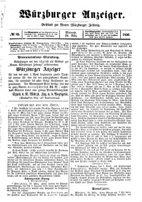 Würzburger Anzeiger (Neue Würzburger Zeitung) Mittwoch 26. März 1856