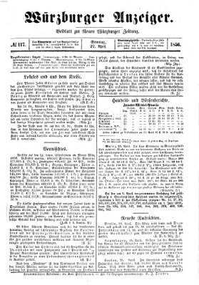 Würzburger Anzeiger (Neue Würzburger Zeitung) Sonntag 27. April 1856