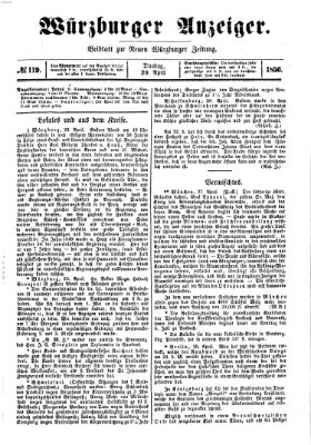 Würzburger Anzeiger (Neue Würzburger Zeitung) Dienstag 29. April 1856