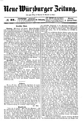 Neue Würzburger Zeitung Montag 2. Februar 1857