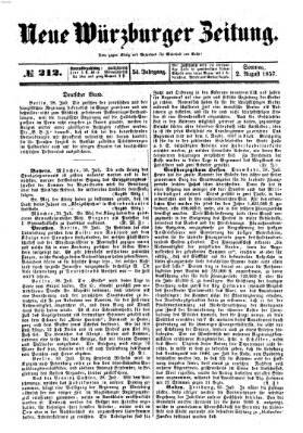 Neue Würzburger Zeitung Sonntag 2. August 1857