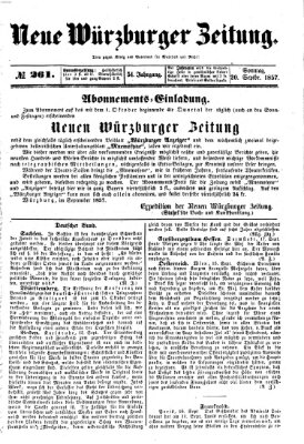 Neue Würzburger Zeitung Sonntag 20. September 1857