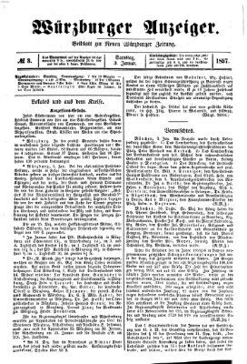 Würzburger Anzeiger (Neue Würzburger Zeitung) Samstag 3. Januar 1857