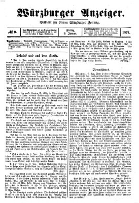 Würzburger Anzeiger (Neue Würzburger Zeitung) Freitag 9. Januar 1857