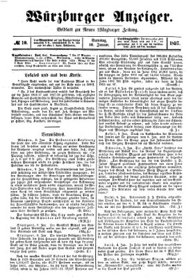 Würzburger Anzeiger (Neue Würzburger Zeitung) Samstag 10. Januar 1857