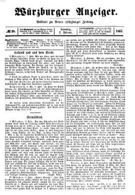 Würzburger Anzeiger (Neue Würzburger Zeitung) Samstag 7. Februar 1857