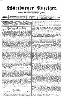Würzburger Anzeiger (Neue Würzburger Zeitung) Donnerstag 19. Februar 1857