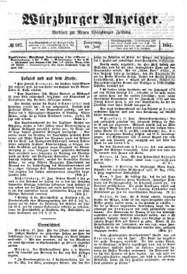 Würzburger Anzeiger (Neue Würzburger Zeitung) Donnerstag 18. Juni 1857