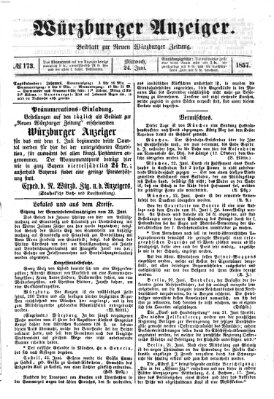 Würzburger Anzeiger (Neue Würzburger Zeitung) Mittwoch 24. Juni 1857