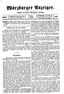 Würzburger Anzeiger (Neue Würzburger Zeitung) Dienstag 11. August 1857
