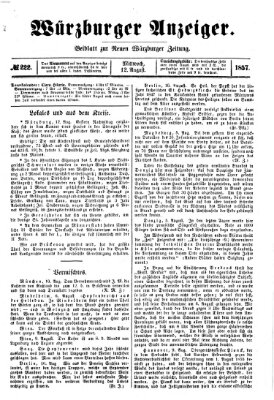 Würzburger Anzeiger (Neue Würzburger Zeitung) Mittwoch 12. August 1857
