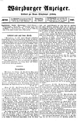 Würzburger Anzeiger (Neue Würzburger Zeitung) Donnerstag 15. Oktober 1857