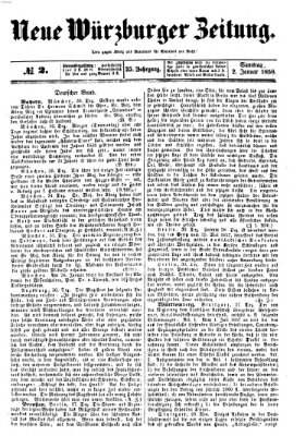 Neue Würzburger Zeitung Samstag 2. Januar 1858