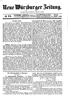 Neue Würzburger Zeitung Freitag 15. Januar 1858
