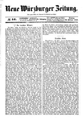 Neue Würzburger Zeitung Dienstag 23. Februar 1858