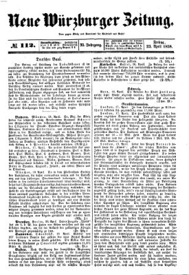 Neue Würzburger Zeitung Freitag 23. April 1858