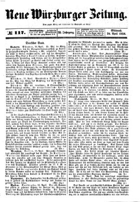 Neue Würzburger Zeitung Mittwoch 28. April 1858