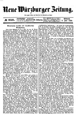 Neue Würzburger Zeitung Mittwoch 2. Juni 1858