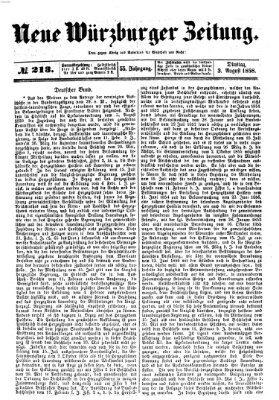 Neue Würzburger Zeitung Dienstag 3. August 1858