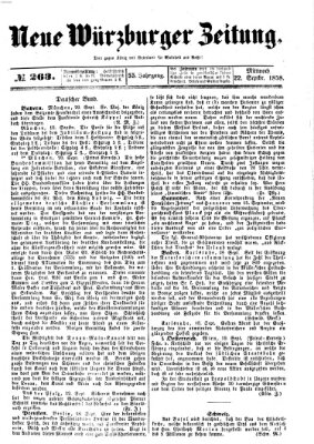 Neue Würzburger Zeitung Mittwoch 22. September 1858
