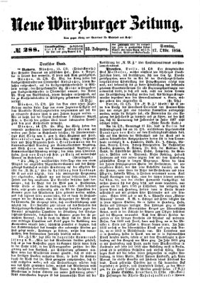Neue Würzburger Zeitung Sonntag 17. Oktober 1858