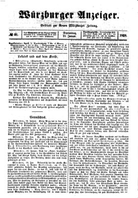 Würzburger Anzeiger (Neue Würzburger Zeitung) Donnerstag 21. Januar 1858