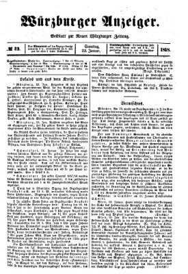 Würzburger Anzeiger (Neue Würzburger Zeitung) Samstag 23. Januar 1858