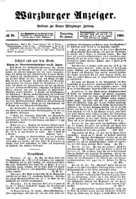Würzburger Anzeiger (Neue Würzburger Zeitung) Donnerstag 28. Januar 1858