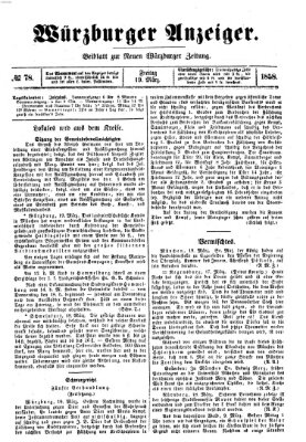 Würzburger Anzeiger (Neue Würzburger Zeitung) Freitag 19. März 1858