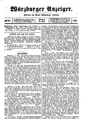 Würzburger Anzeiger (Neue Würzburger Zeitung) Mittwoch 19. Mai 1858
