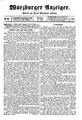 Würzburger Anzeiger (Neue Würzburger Zeitung) Samstag 12. Juni 1858