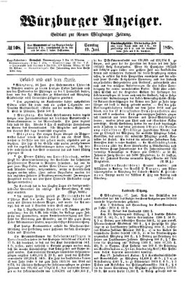 Würzburger Anzeiger (Neue Würzburger Zeitung) Samstag 19. Juni 1858