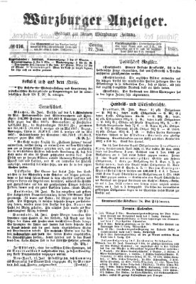 Würzburger Anzeiger (Neue Würzburger Zeitung) Sonntag 27. Juni 1858