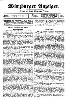 Würzburger Anzeiger (Neue Würzburger Zeitung) Montag 18. Oktober 1858