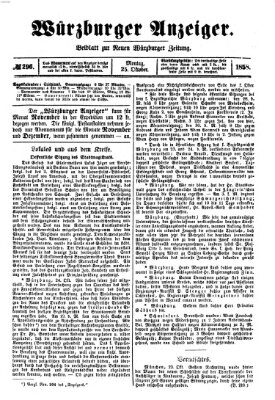 Würzburger Anzeiger (Neue Würzburger Zeitung) Montag 25. Oktober 1858