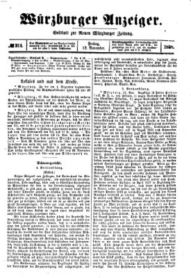 Würzburger Anzeiger (Neue Würzburger Zeitung) Freitag 12. November 1858