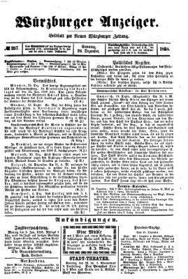 Würzburger Anzeiger (Neue Würzburger Zeitung) Sonntag 26. Dezember 1858