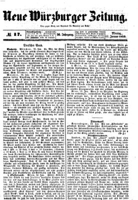Neue Würzburger Zeitung Montag 17. Januar 1859