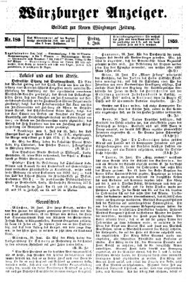 Würzburger Anzeiger (Neue Würzburger Zeitung) Freitag 1. Juli 1859