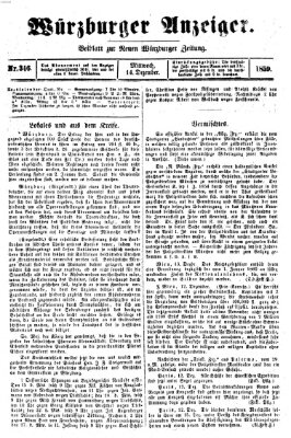 Würzburger Anzeiger (Neue Würzburger Zeitung) Mittwoch 14. Dezember 1859